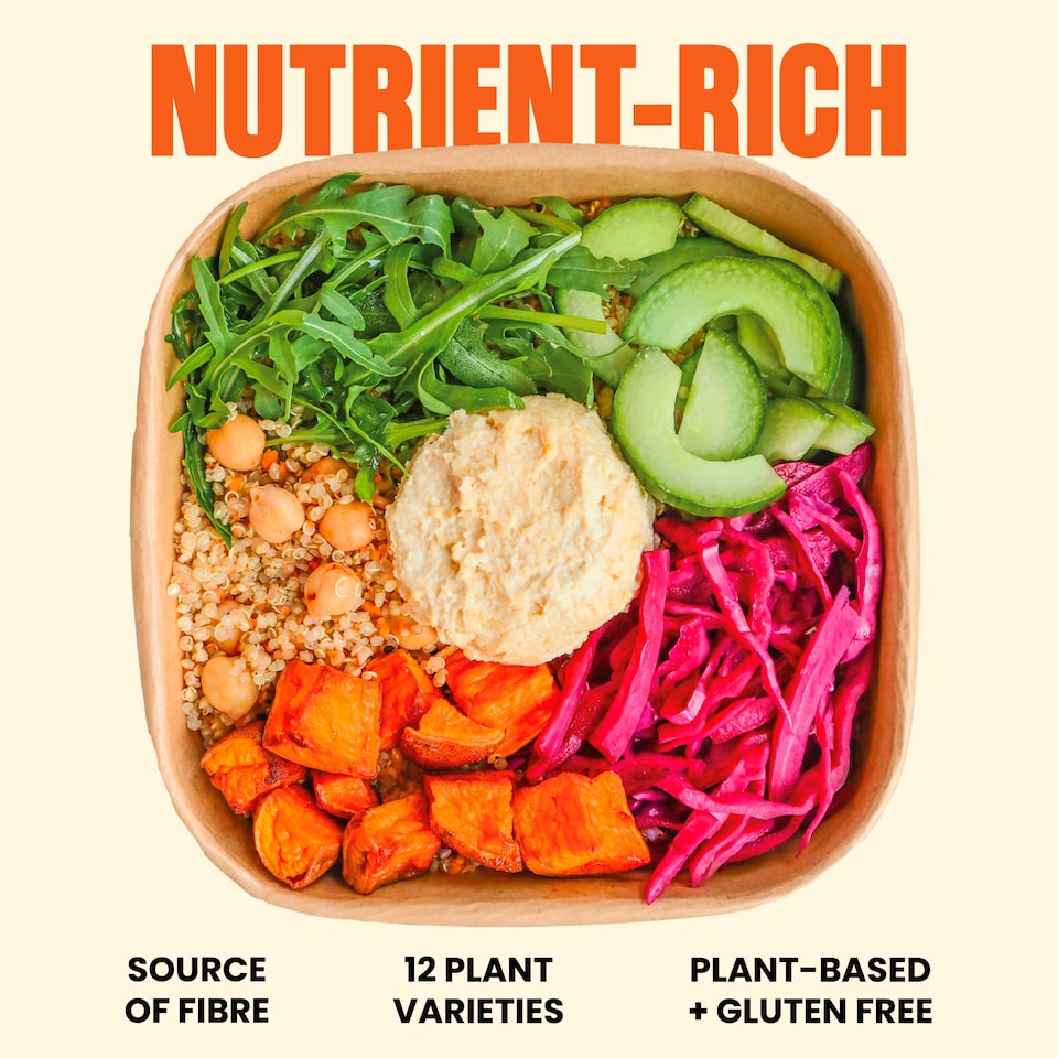 image 1 of Pollen & Grace Mezze Houmous + Rainbow Veg Grain Bowl 275g