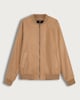image 5 of The F&F Edit Faux Suede Zip Front Bomber Jacket in Tobacco