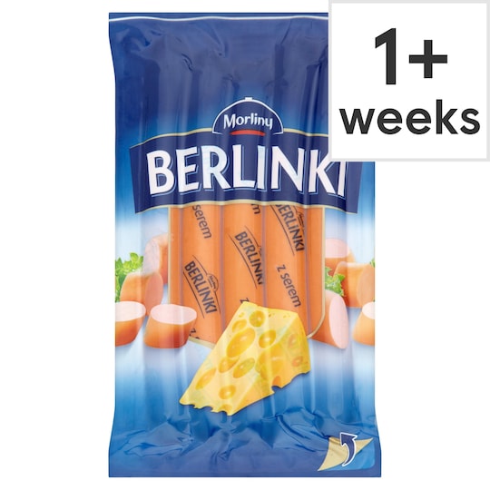 Morliny Berlinki Hot Dog With Cheese 250G Tesco Groceries