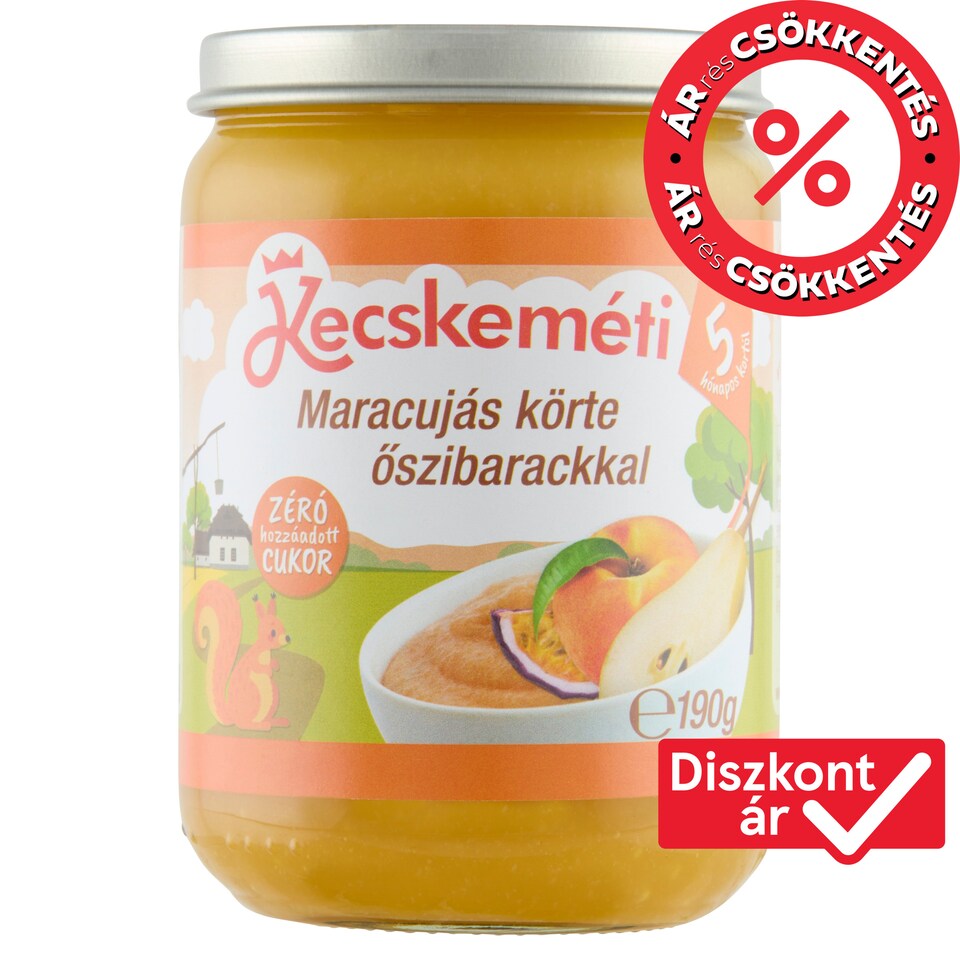 Kecskeméti Maracuja with Pear and Peach Baby Dessert 5 Months+ 190 g