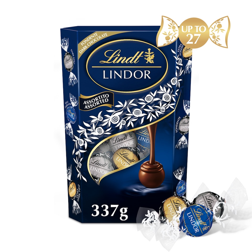 image 1 of Lindt Lindor Assorted Dark Chocolate Truffles 337g