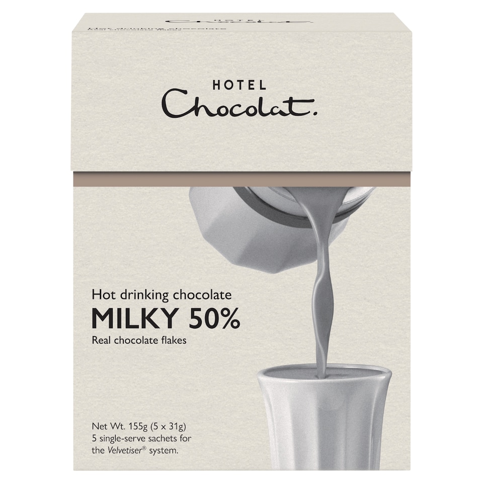 image 1 of Hotel Chocolat Hot Drinking Chocolate Milky 50% 5 x 31g
