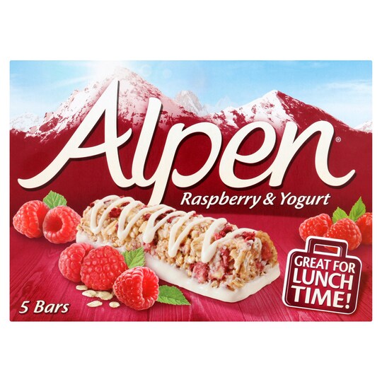 Alpen Raspberry And Yoghurt Bars 5X29g Tesco Groceries