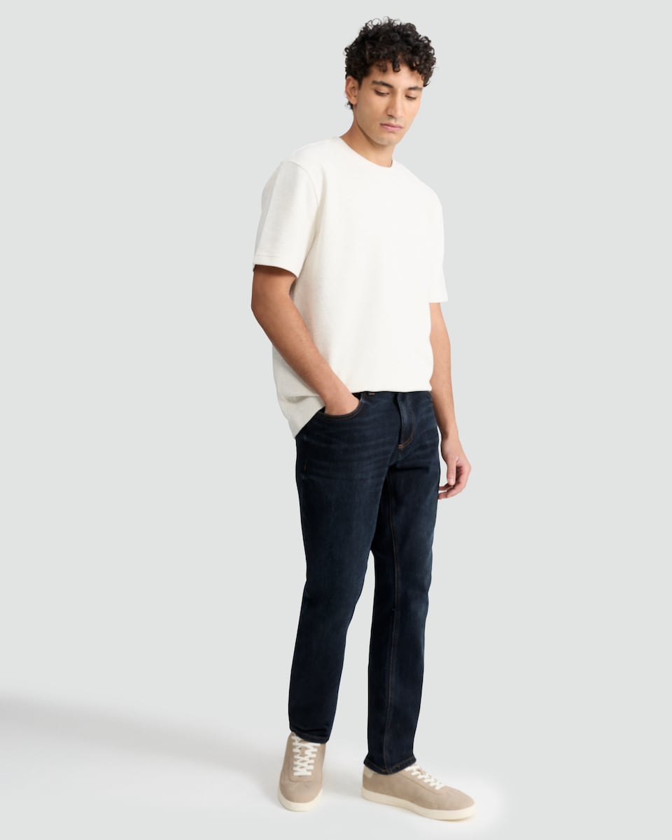 image 1 of The F&F Edit Cotton Rich Ribbed Short Sleeved T-Shirt in Stone