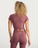 image 4 of F&F Active Seamfree Square Neck ports T-Shirt in Berry