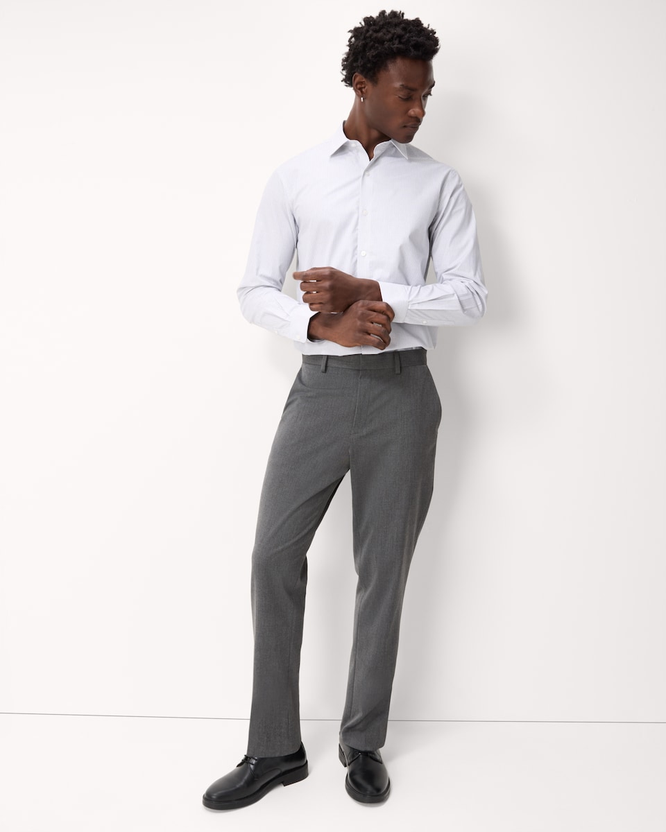 image 1 of F&F Pure Cotton Striped Shirt in Grey