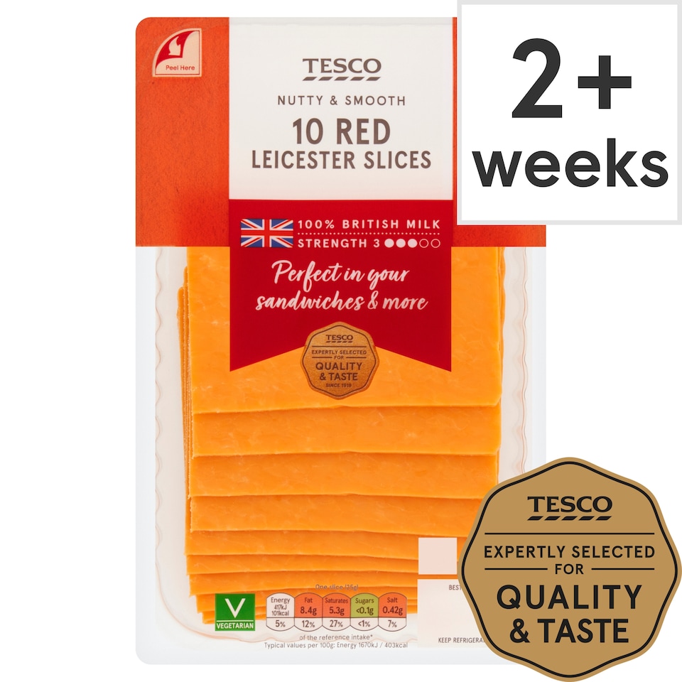 Tesco 10 Red Leicester Slices 250G
