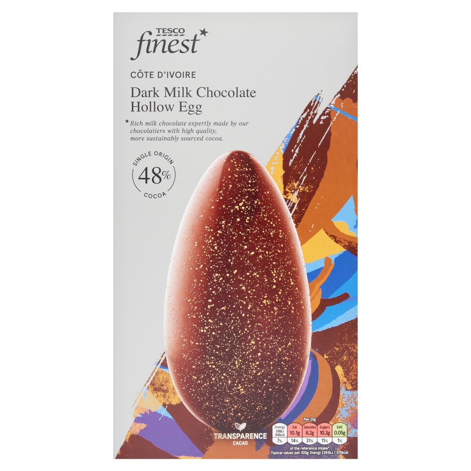 Tesco Finest Dark Milk Chocolate Hollow Egg 228 g