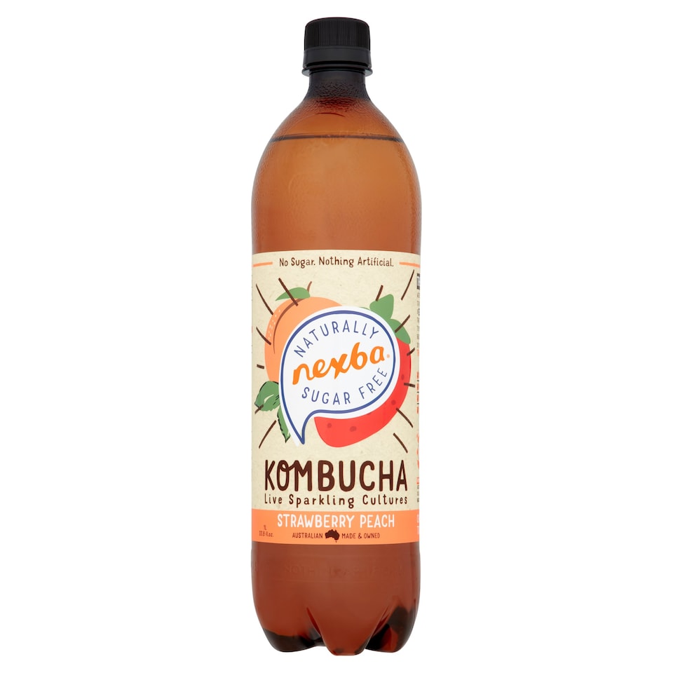 Nexba Strawberry & Peach Kombucha Drink 1 Litre Tesco Groceries