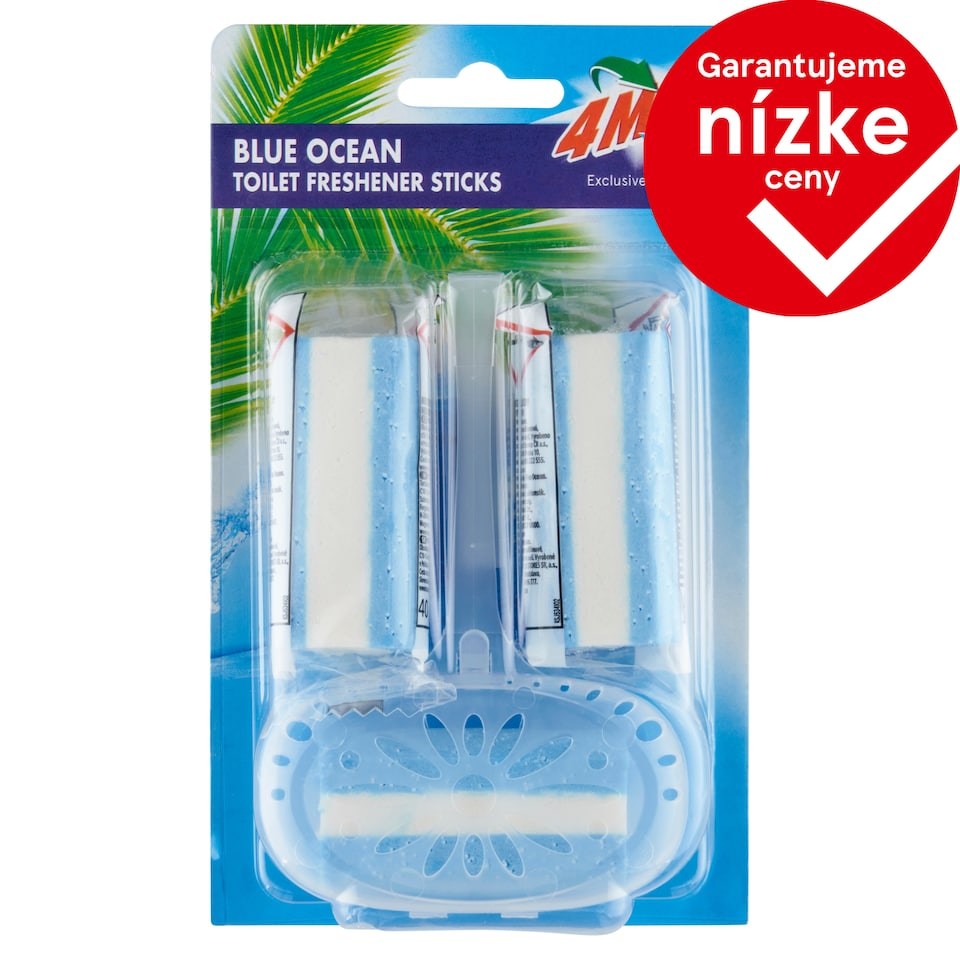 4MAX Blue Ocean Toilet Freshener Sticks 3 x 40 g (120 g)
