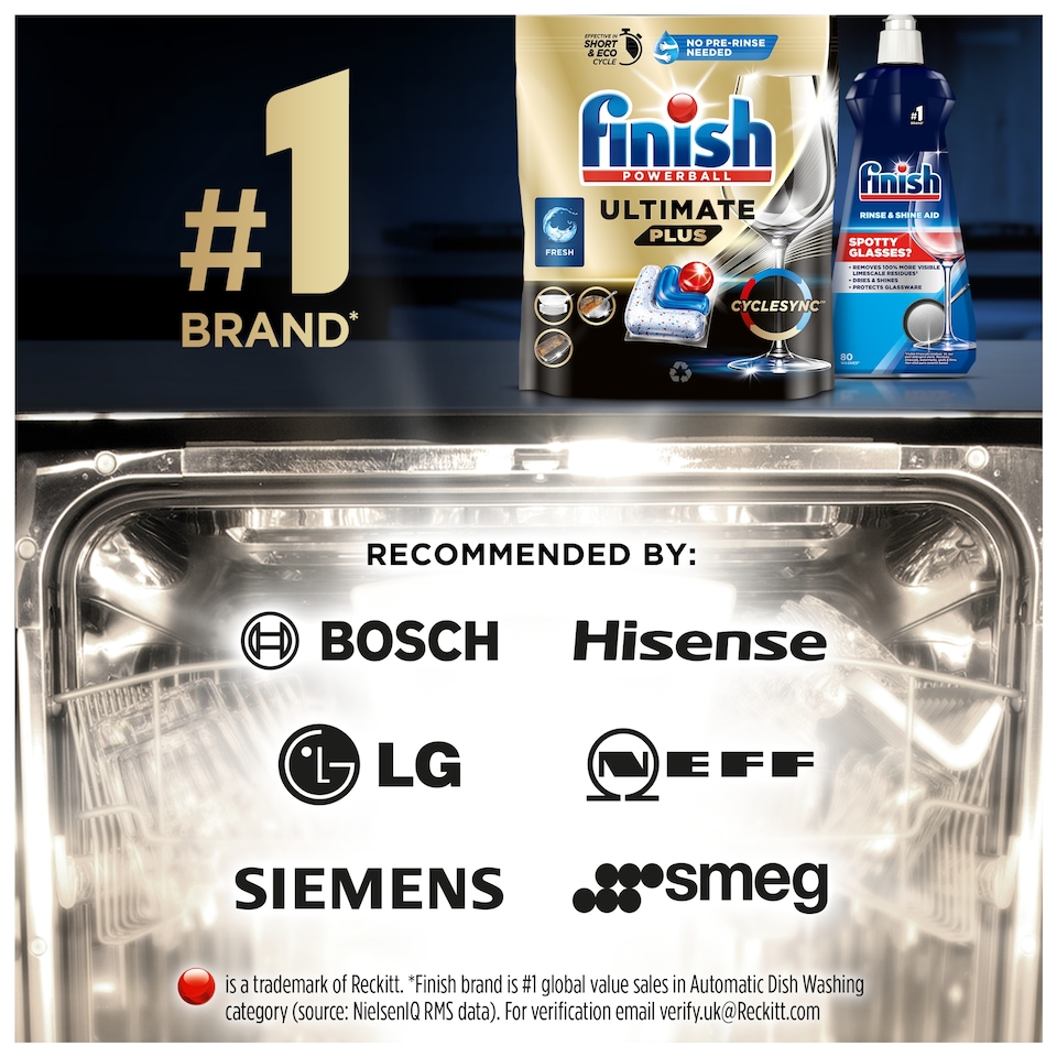 image 1 of Finish Ultimate Plus All In One Dishwasher Tablets - Fresh 50 Pack 610g