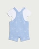 image 2 of F&F Baby 2-Piece Cotton Rich Dungarees and Bodysuit Set in Blue