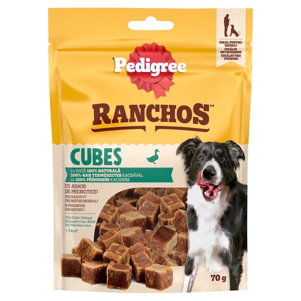 Pedigree Ranchos Cubes kacsakockák kiegészítő állateledel kutyák számára kacsával 70 g