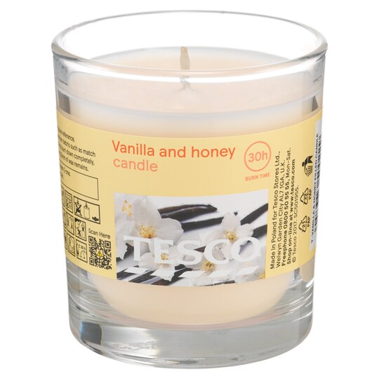 Tesco Vanilla & Honey Filled Candle Tesco Groceries