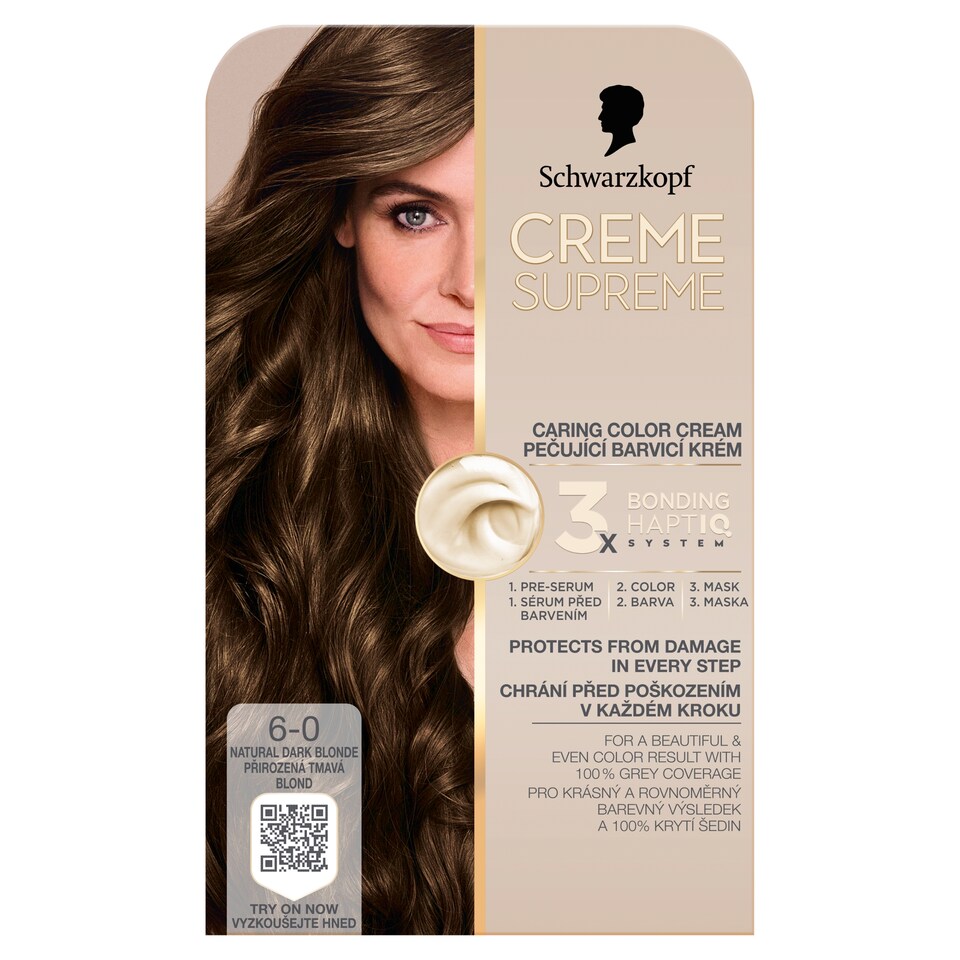 Schwarzkopf Creme Supreme Barva na vlasy 6-0 Přirozená tmavá blond