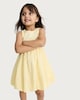 image 1 of F&F Girls Cotton Rich Broderie Sleeveless Dress in Yellow