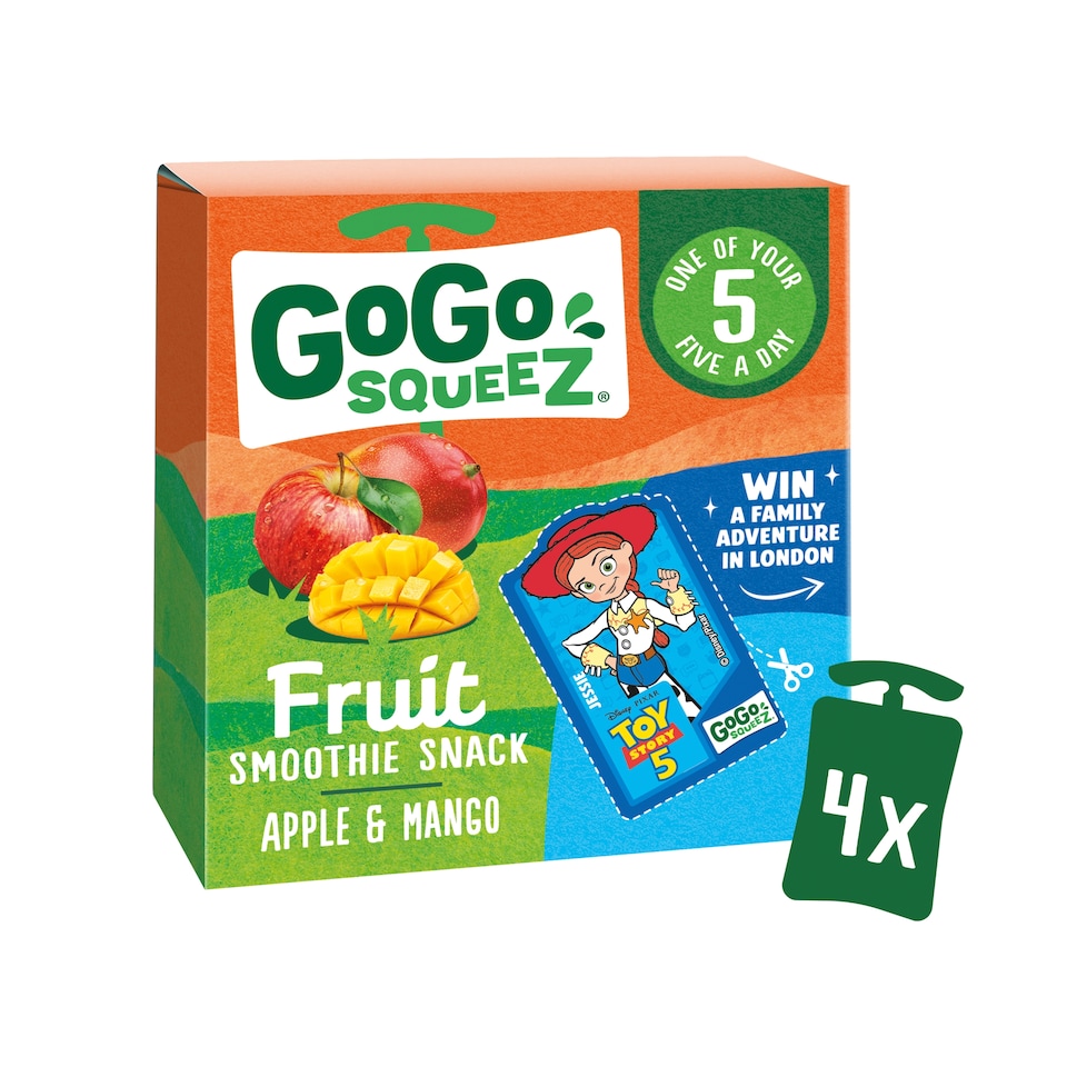 image 1 of GoGo squeeZ Fruit Smoothie Snack Apple and Mango 4X90g