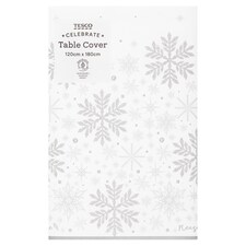 Tesco Silver Snowflake Table Cover 180X120cm