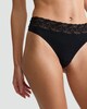 image 1 of F&F 5-Pack Cotton Rich Lace Trim Thongs in Nude