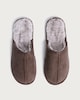 image 2 of F&F Faux Suede Fur Lined Mule Slippers in Brown