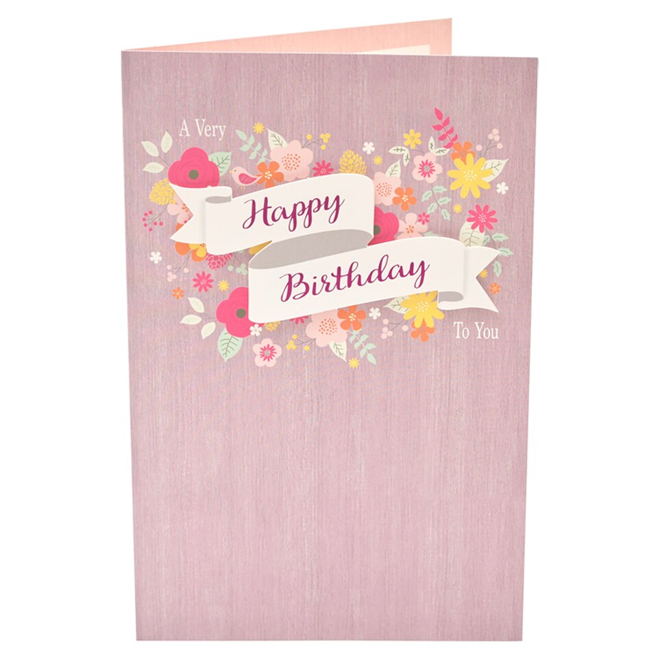 image 1 of Best Wishes Birthday Card Flowers