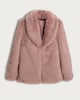 image 4 of F&F Faux Fur Shawl Collar Coat in Pink