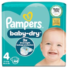 Pampers Baby Dry Size 4 Essential Pack 44 Nappies