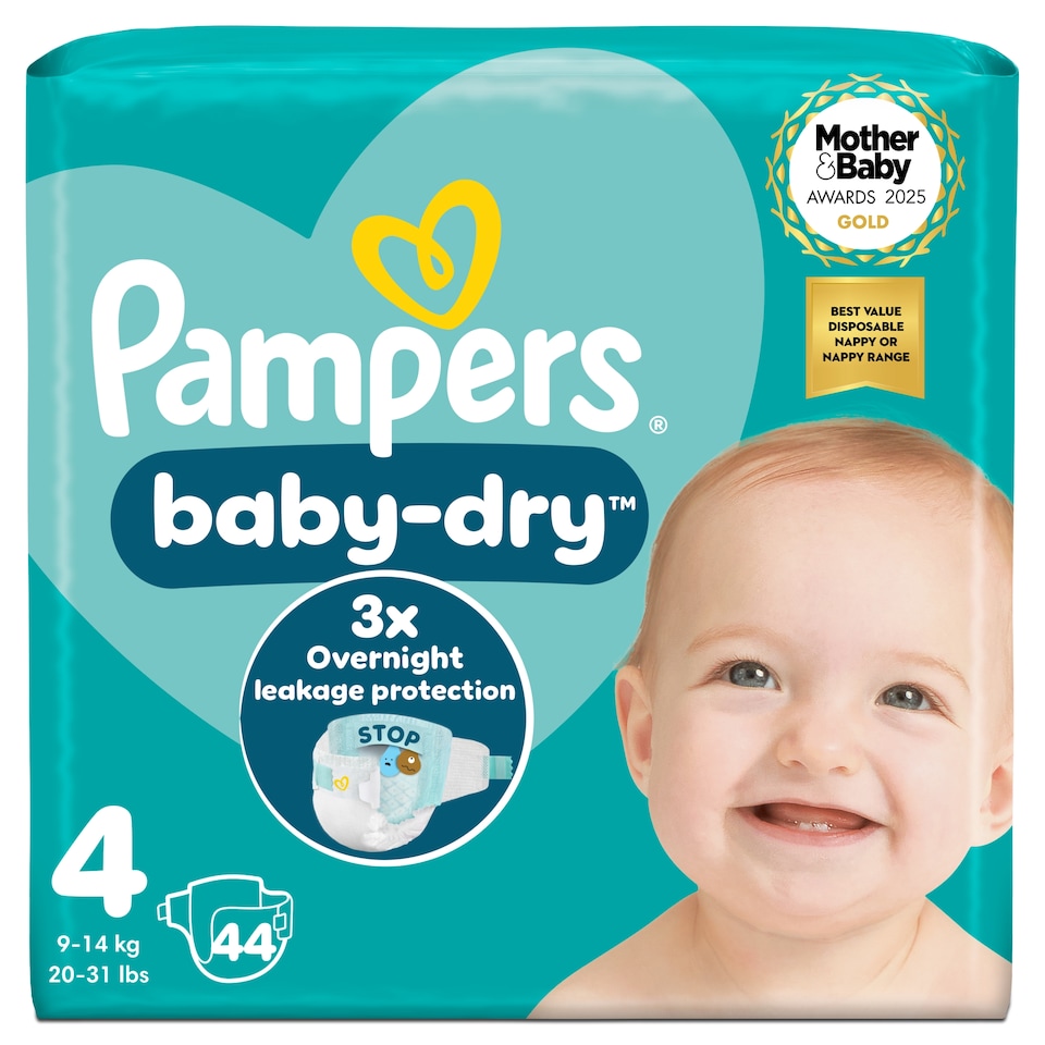 image 1 of Pampers Baby Dry Size 4 Essential Pack 44 Nappies