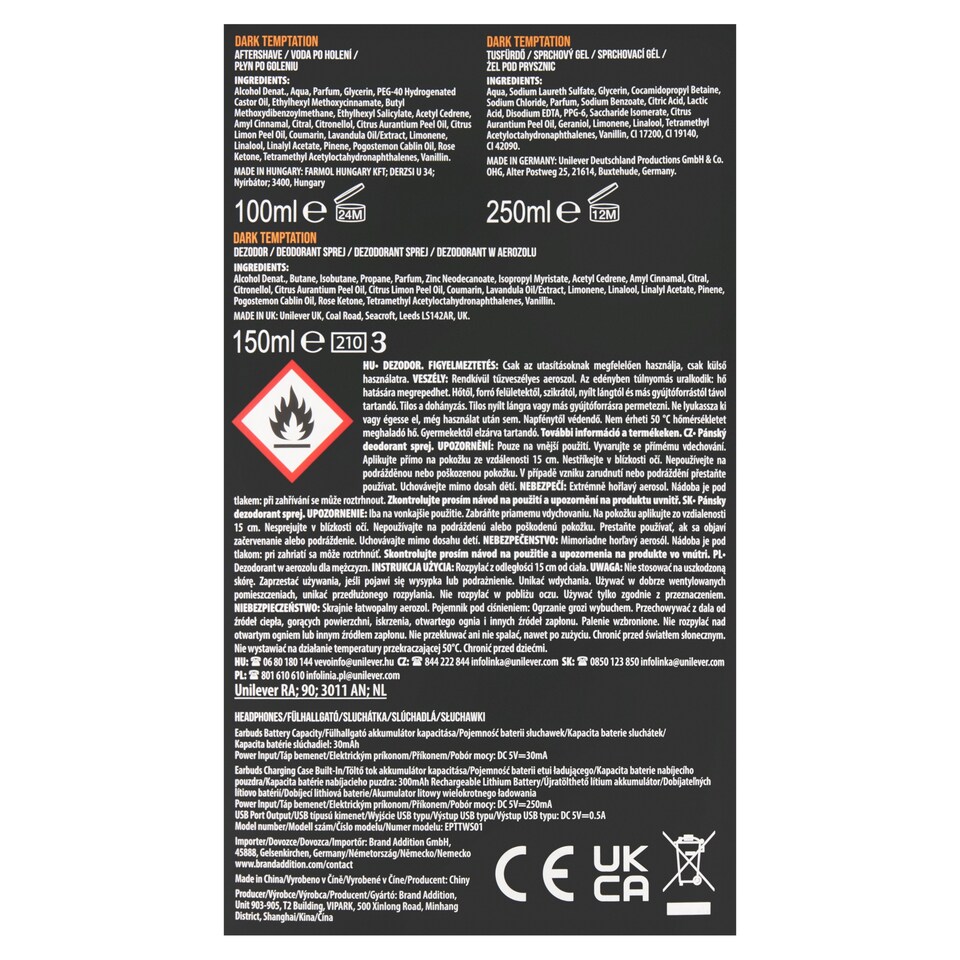 obrázok 1 z Axe Dark Temptation vianočná kazeta so slúchadlami