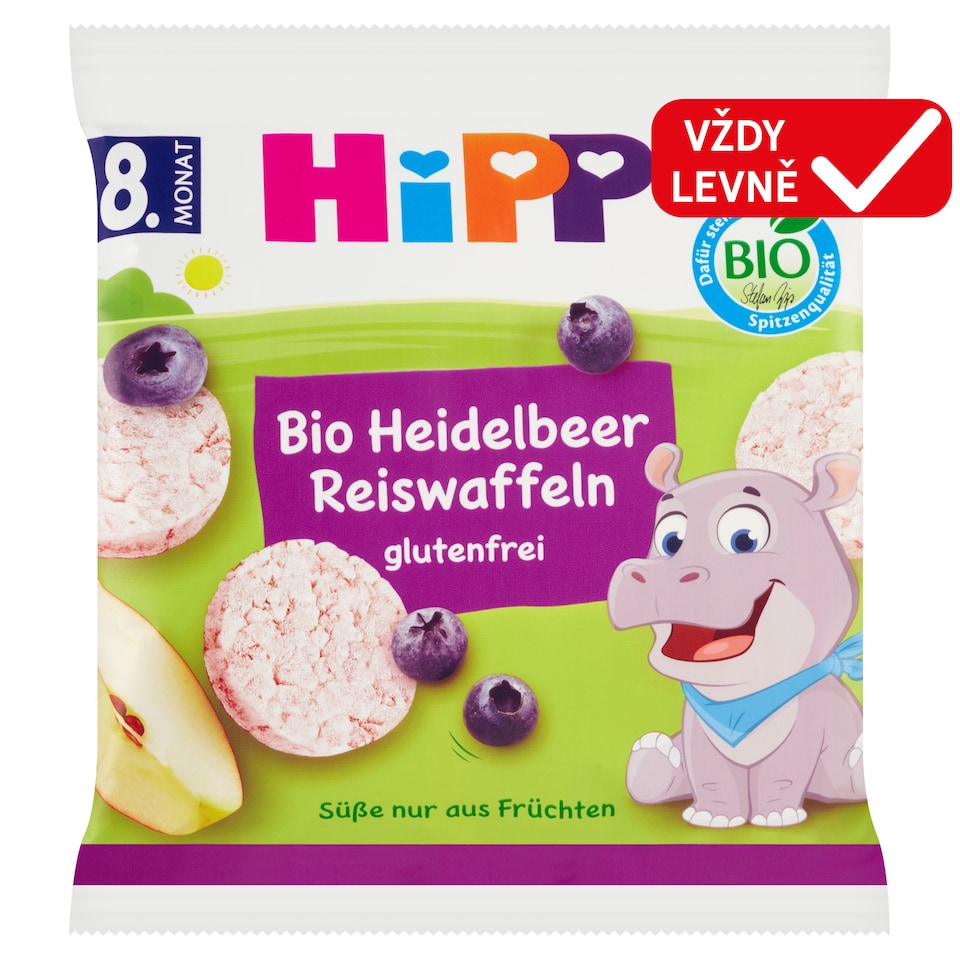 Obrázek 1 pro produkt HiPP Bio borůvkové rýžové oplatky 30g