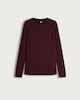 image 4 of F&F Cotton Rich Crew Neck Long Sleeved Top in Burgundy