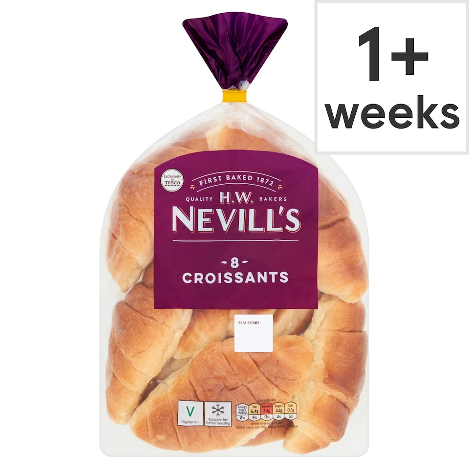 H.W. Nevills Plain Croissants 8 Pack