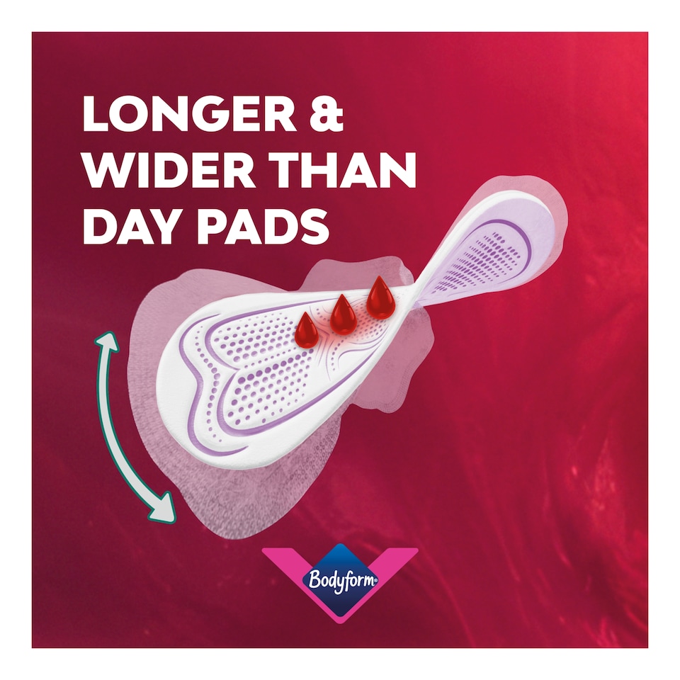 image 1 of Bodyform Ultimate Ultra Night+ Sanitary Towels Wings 8 pack