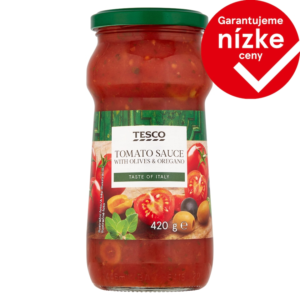 Tesco Paradajková omáčka s olivami a oreganom 420 g