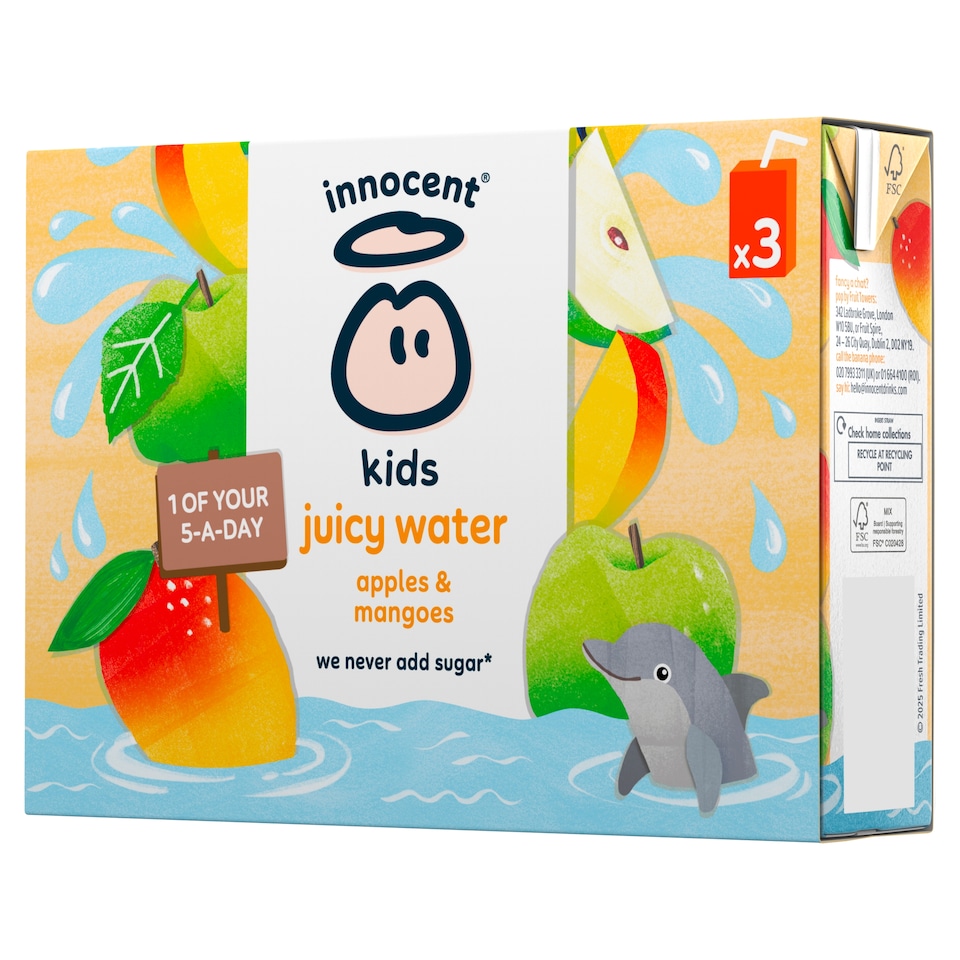 image 1 of innocent Kids Juicy Water Apple and Mango 3 x 200ml