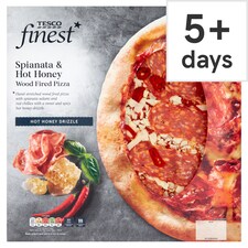 Tesco Finest Spianata And Hot Honey Wood Fired Pizza 465G