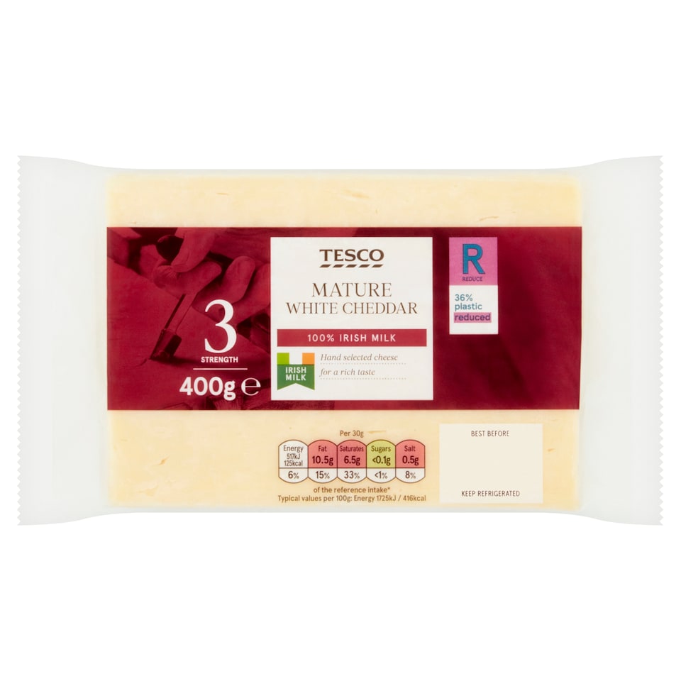 Tesco Mature Irish White Cheddar 400G