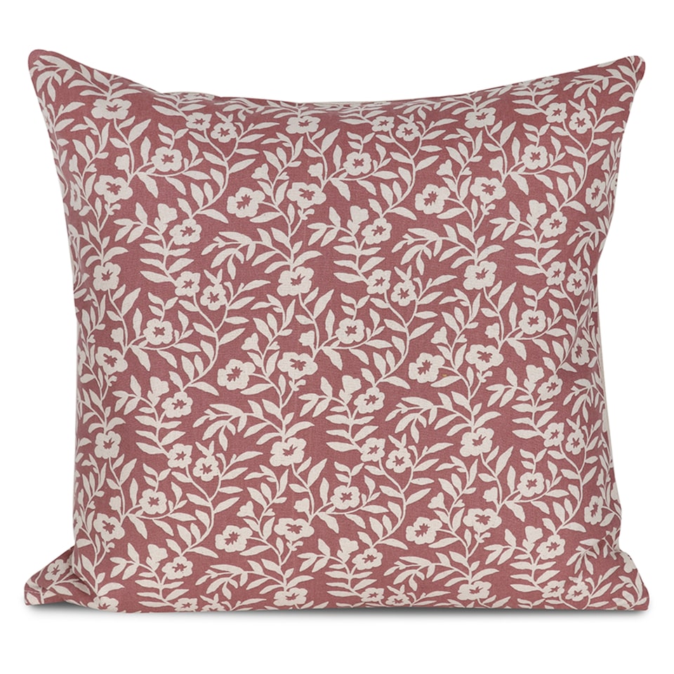 F&F Home Dusty Rose Floral Block Print Cushion 45x45