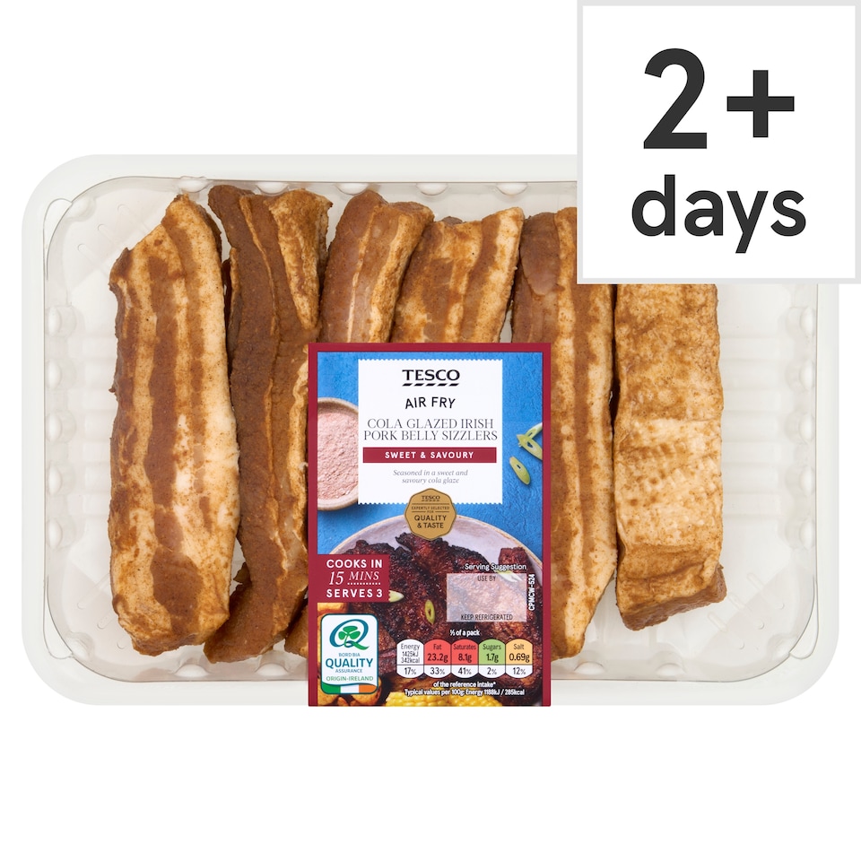 Tesco Cola Glazed Irish Pork Belly Sizzlers 480g