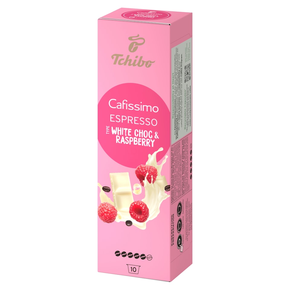 Tchibo Cafissimo Espresso Flavored Edition Raspberry White Choc kávékapszula 10 db 70 g  1. kép