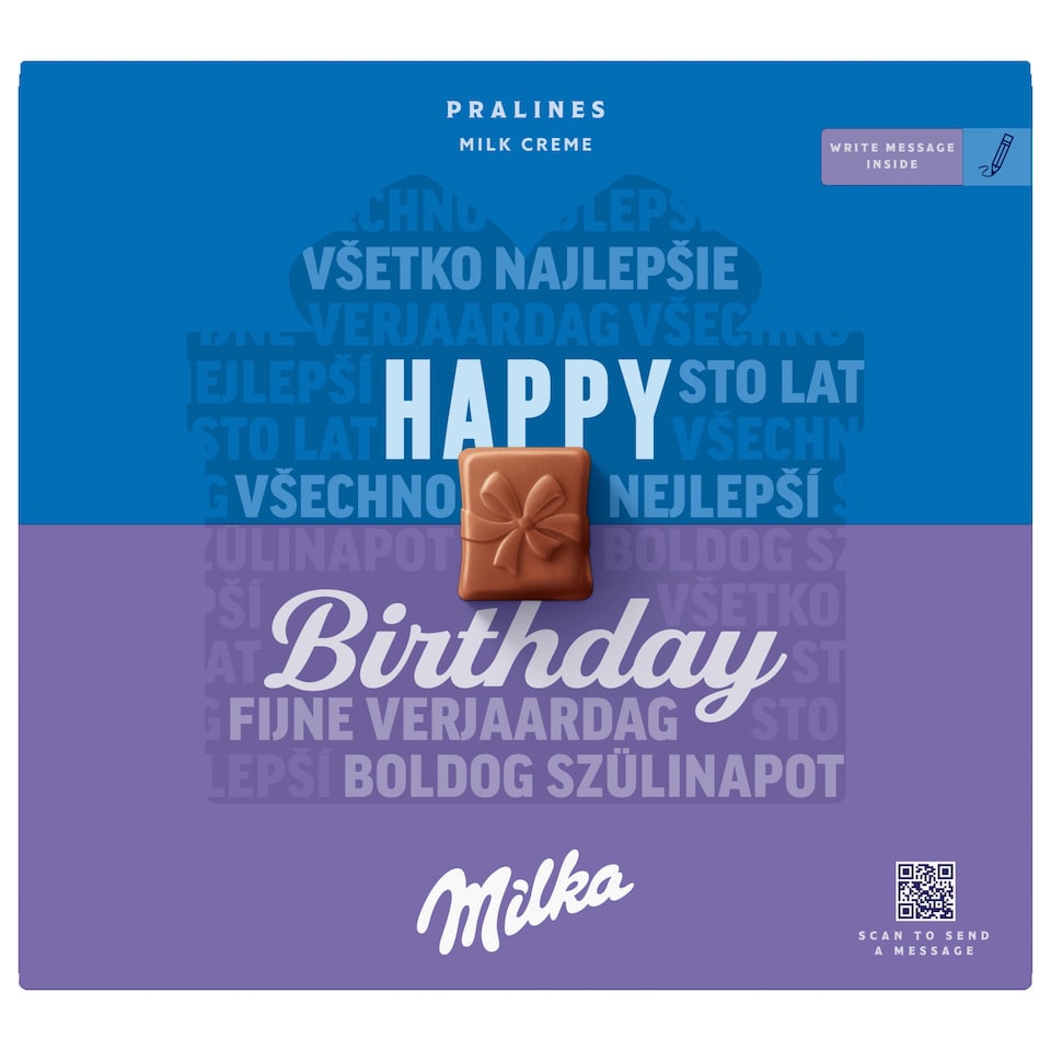 Obrázek 1 pro produkt Milka bonboniéra Happy Birthday, mléčná náplň 110g