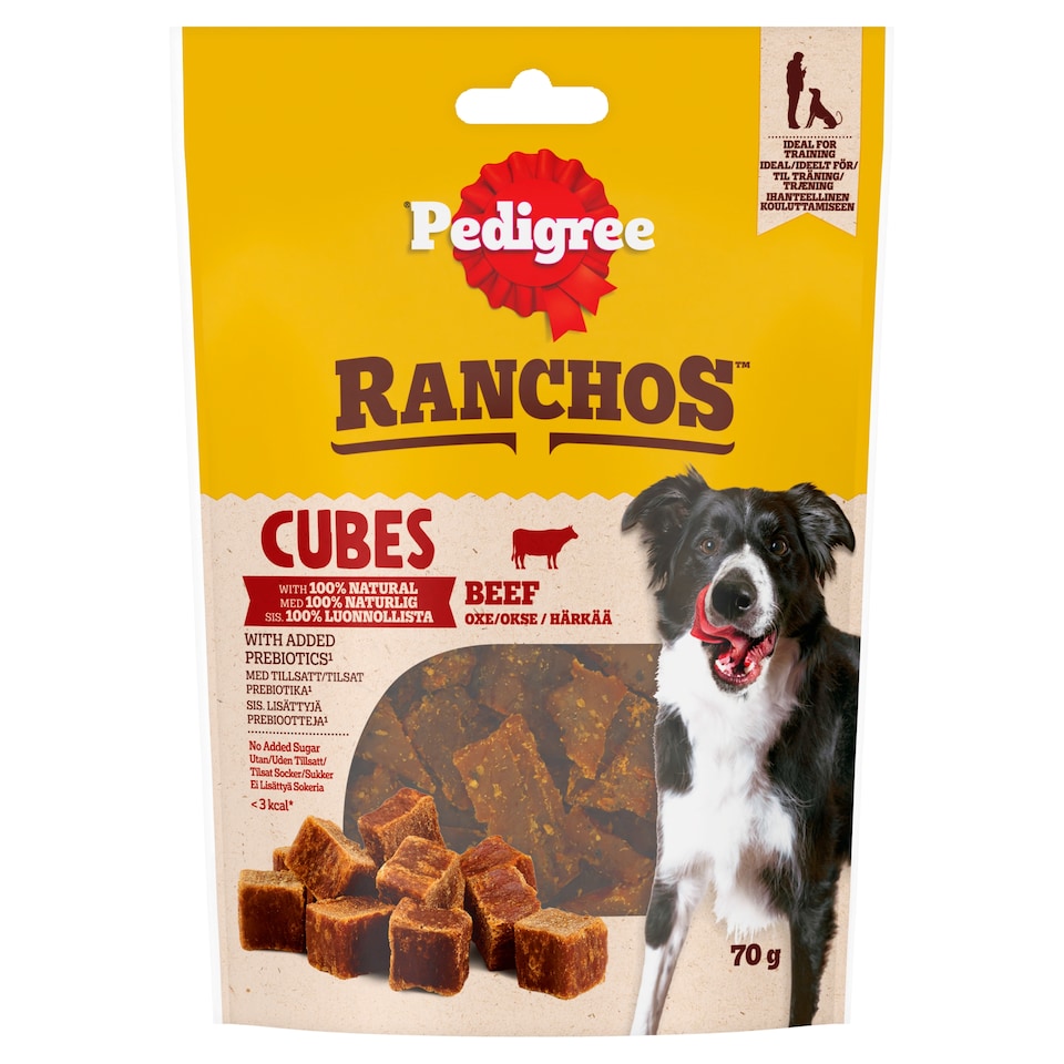 Pedigree Ranchos Cubes Beef Dog Treats 70g