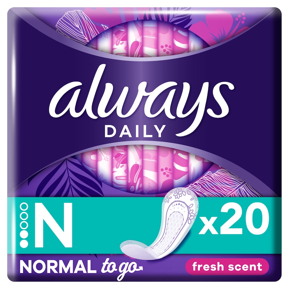 image 1 of Always Dailies Single Fresh Scent Panty Liners 20 Pack