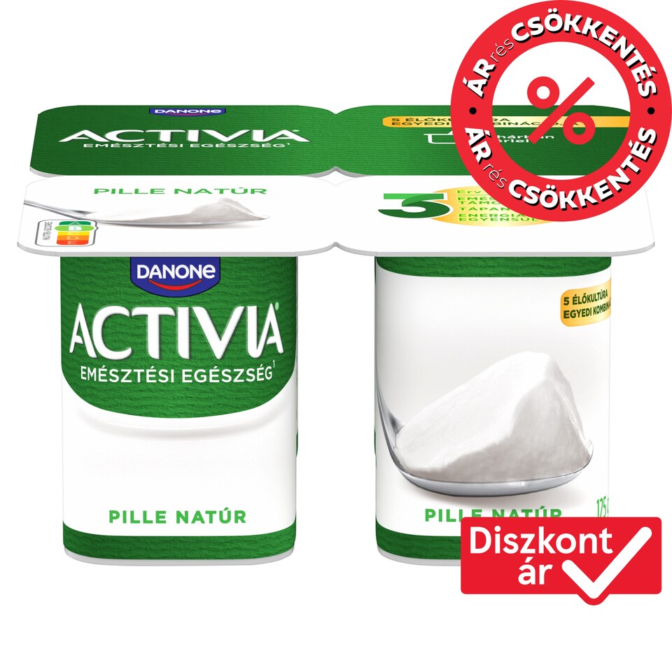 Danone Activia Pille élőflórás, natúr joghurt 4 x 125 g (500 g)