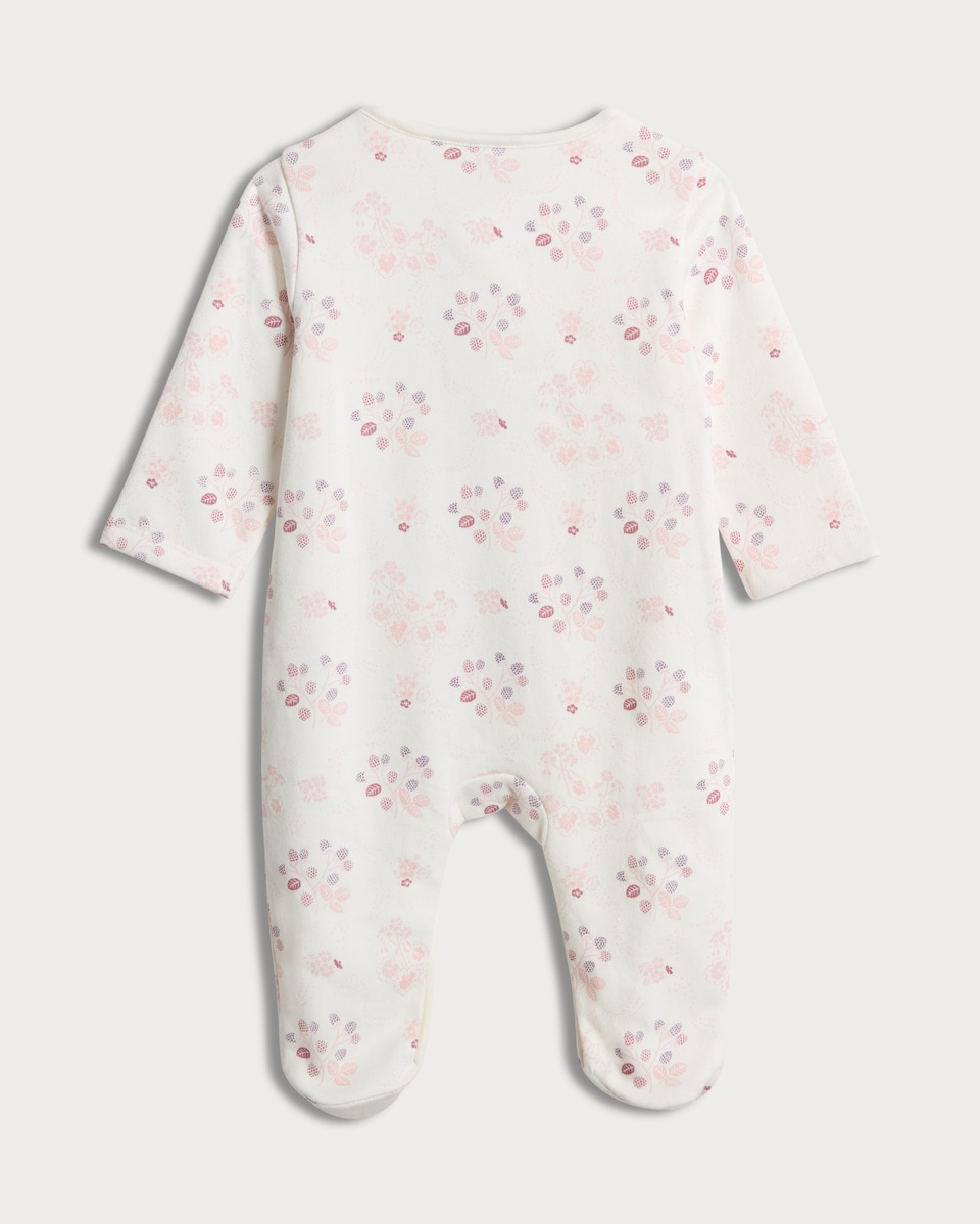image 1 of Petter Rabbit Jemima Puddle-Duck Fleece Lined Sleepsuit in White