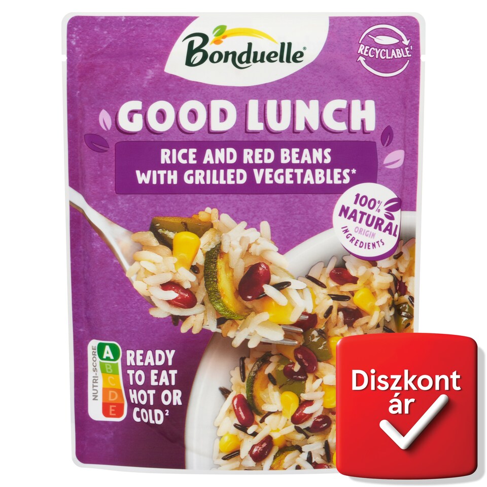 Bonduelle Good Lunch vörösbab, rizs, csemegekukorica, grillezett zöldségek keveréke 250 g  1. kép