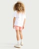 image 3 of F&F Girls 2-Piece Cotton Rich Flower Print T-Shirt and Cycling Shorts Set in Multi White