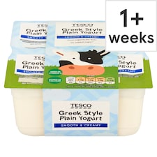 Tesco Greek Style Plain Yogurt 4 x 90g