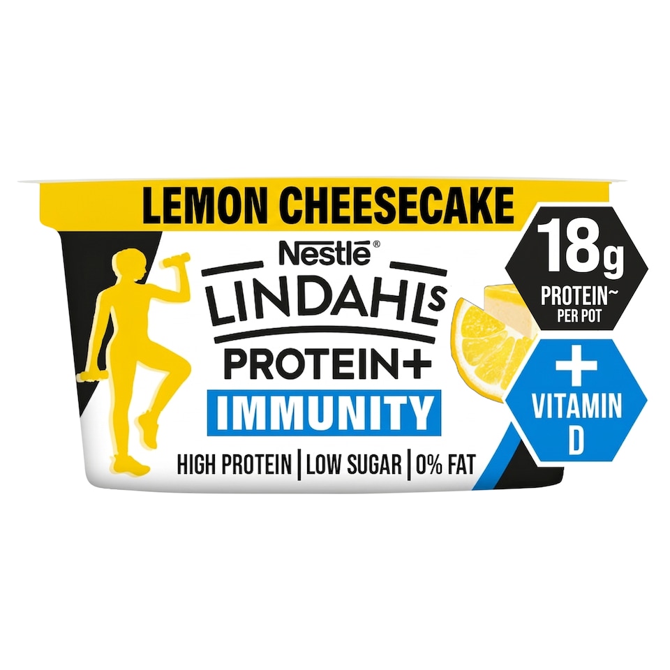 Lindahls Protein+ Immunity Lemon Flavour fat free quark 150g