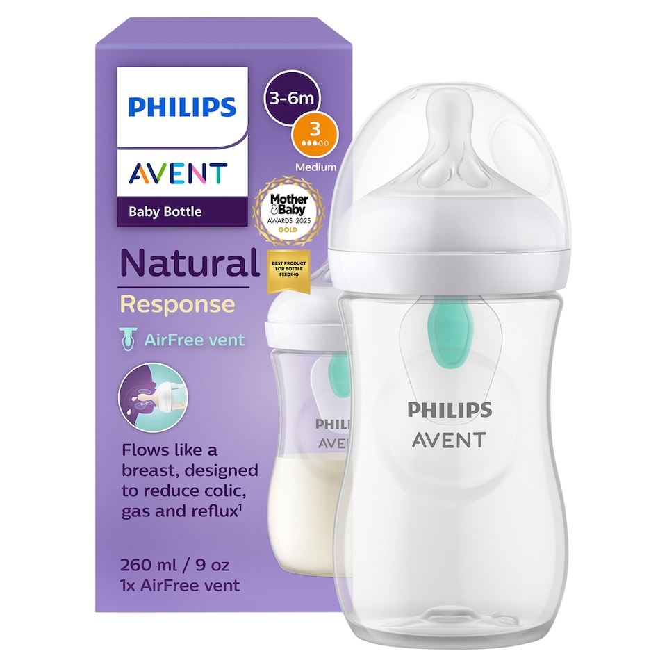 image 1 of Philips Avent Natural Response Bottle 1m+ AirFree Vent 260ml